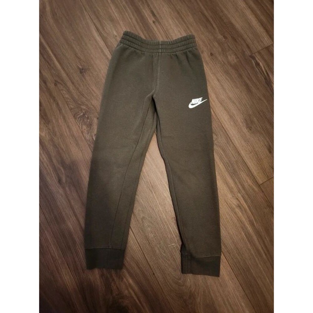 Nike Boys Sportswear Club Fleece Jogger Pants Olive Green Size 7 Used